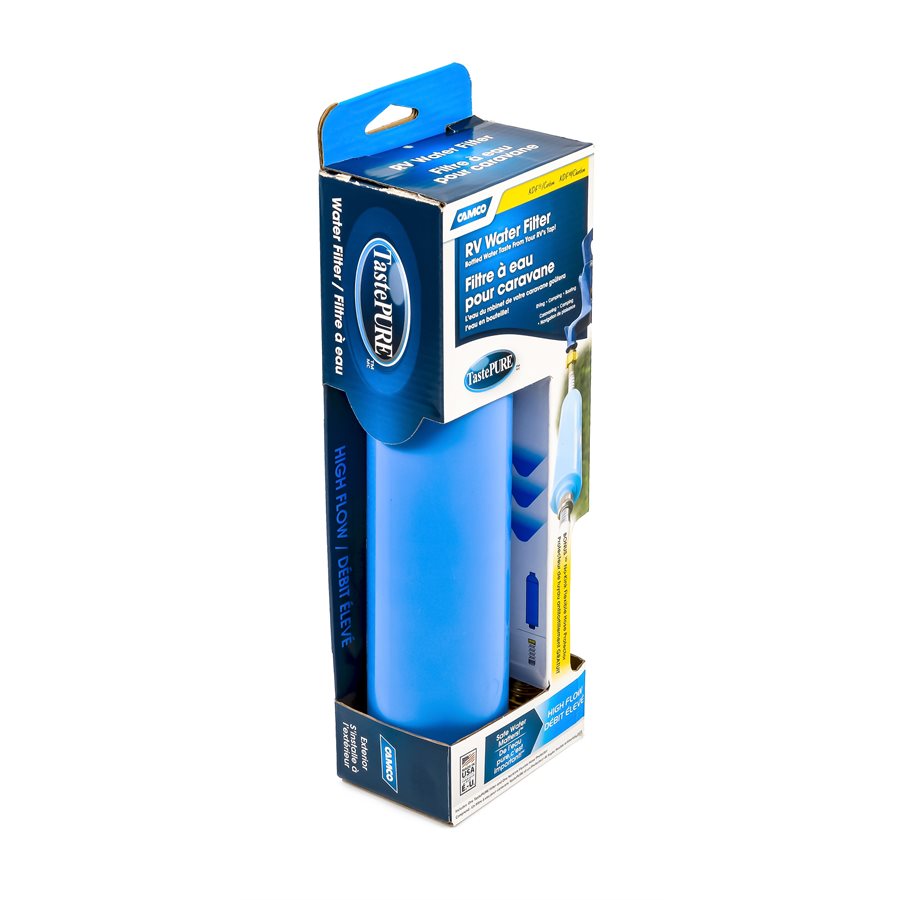 Camco TastePURE KDF / Carbon Water Filter w/ Hose Protector