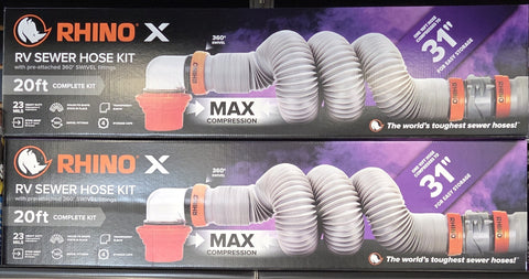RHINOX 20 SEWER HOSE KIT W/4IN1 ELBOW CAPS