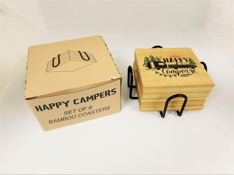 Happy Camper Coasters 6pc